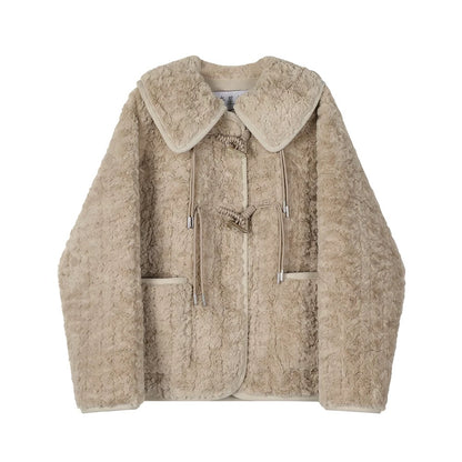 XinmonLee small fragrance style lambskin temperament lady high-end ladies short coat autumn and winter fur one-piece top