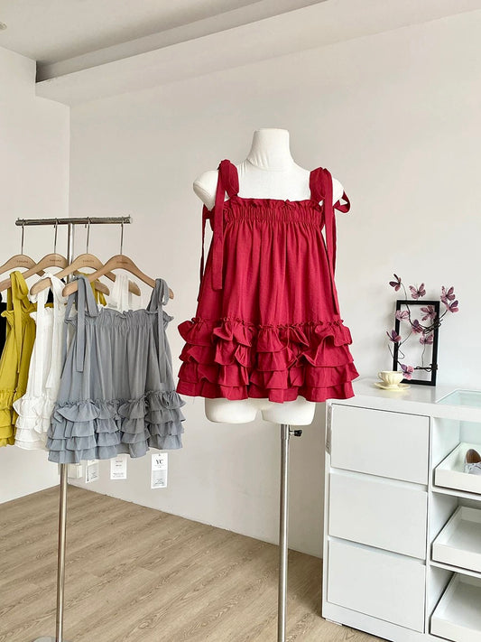 2025 summer new Korean style sweet wood ear edge age-reducing versatile camisole casual temperament tops for women