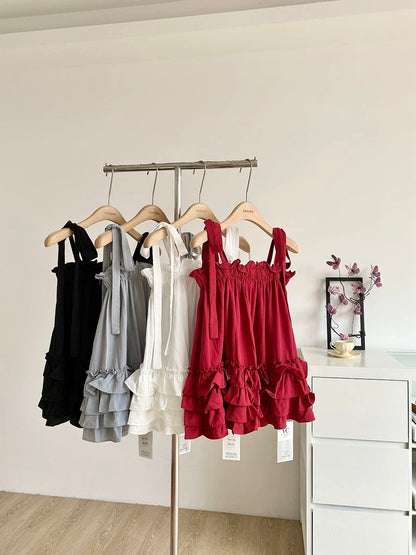 2025 summer new Korean style sweet wood ear edge age-reducing versatile camisole casual temperament tops for women