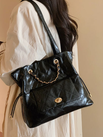 Chio2nd Autumn Island Bafite Tote Bag for Women - Luxury, Niche, High-End Diamond Pattern Handbag/Shoulder Bag