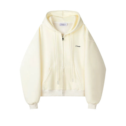 XinmonLee Korean version of simple loose slim casual jacket early autumn age-reducing all-match hooded sweater cardigan women