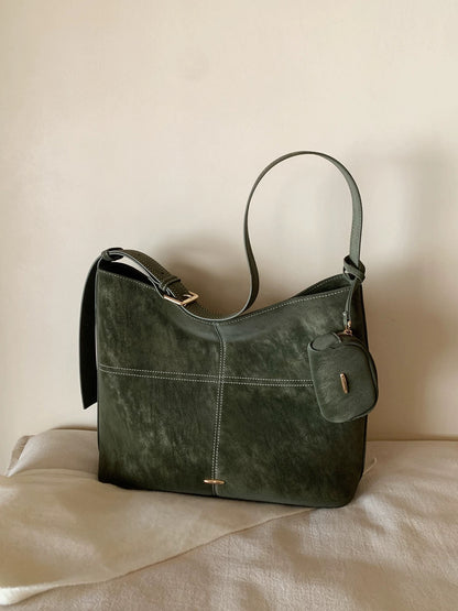 Chio2nd Autumn Warm Fleece Tote Bag for Women, 2025 New Style, Autumn/Winter Commuter Bag, Shoulder Bag, Crossbody Bag, Large