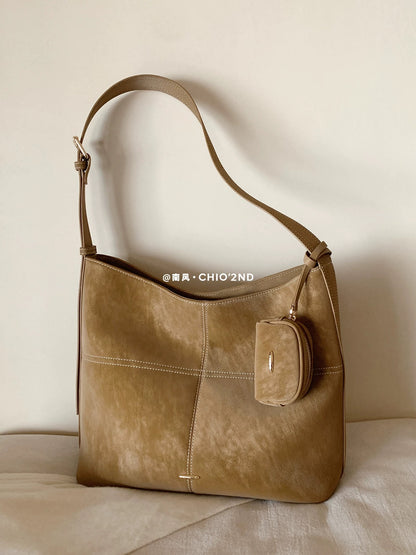 Chio2nd Autumn Warm Fleece Tote Bag for Women, 2025 New Style, Autumn/Winter Commuter Bag, Shoulder Bag, Crossbody Bag, Large