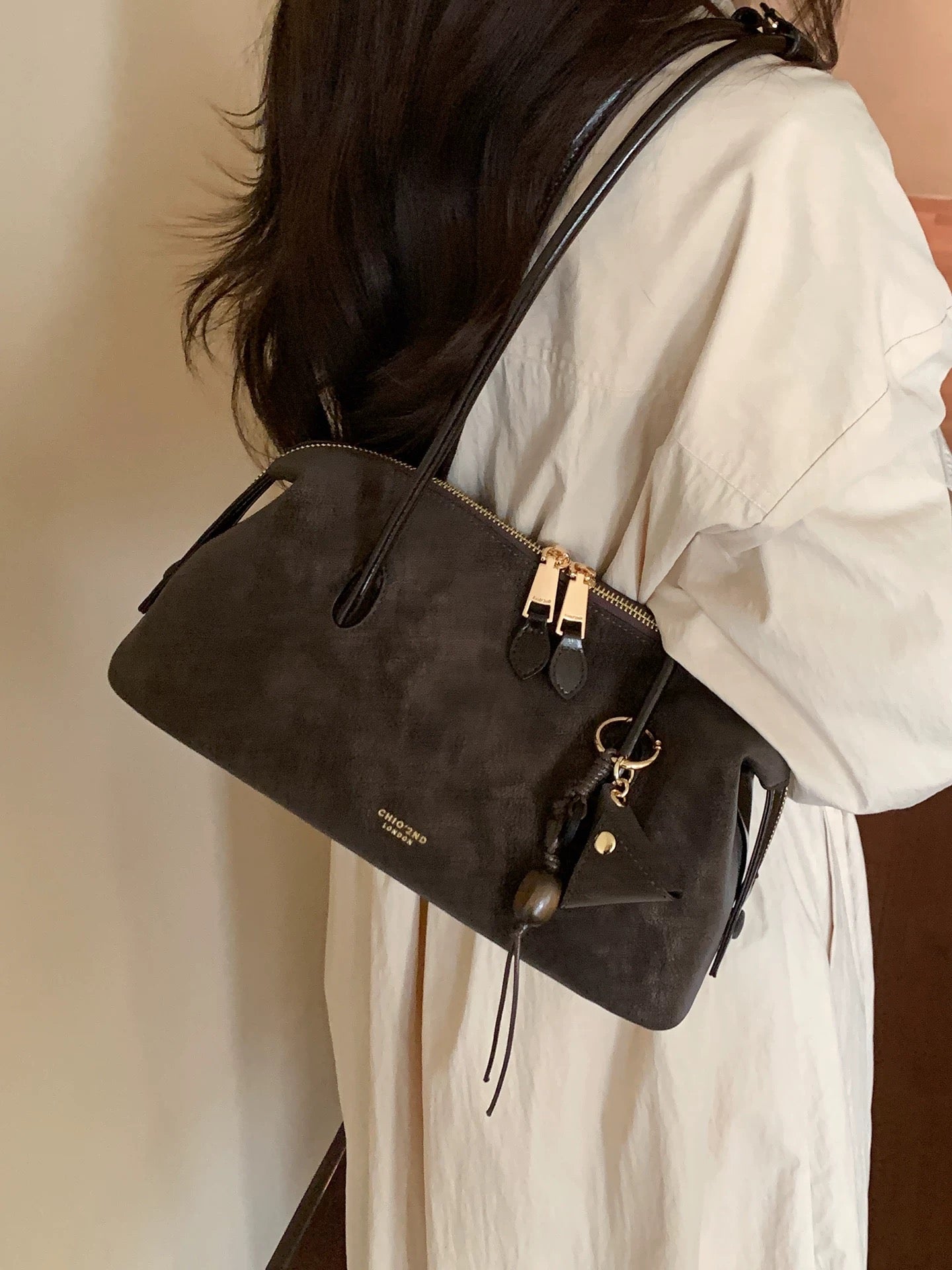 Chio2nd Frosty Post Underarm Bag for Women, 2025 New Retro High-End Boston Shoulder Bag