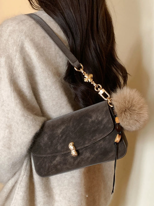 Chio2nd Mocha Autumn Whisper Small Square Bag 2025 - Super Cute Women's Shoulder Bag, Underarm Bag, Crossbody Bag