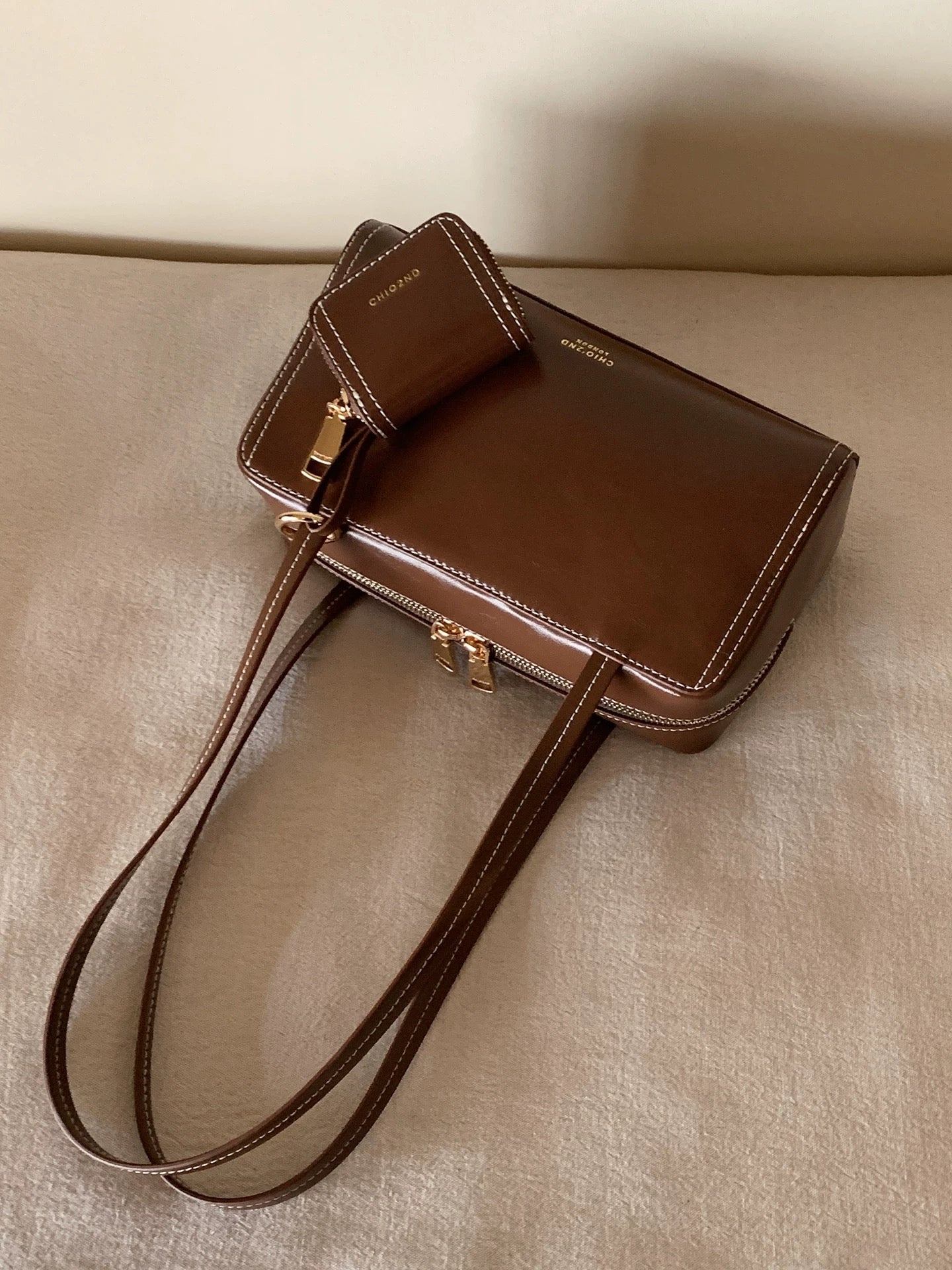 Chio2nd Genuine Leather Strawberry Toast Pillow Bag, Red, Women's Wedding Bag, Shoulder Bag/Underarm Bag