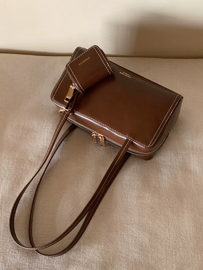 Chio2nd Genuine Leather Strawberry Toast Pillow Bag, Red, Women's Wedding Bag, Shoulder Bag/Underarm Bag