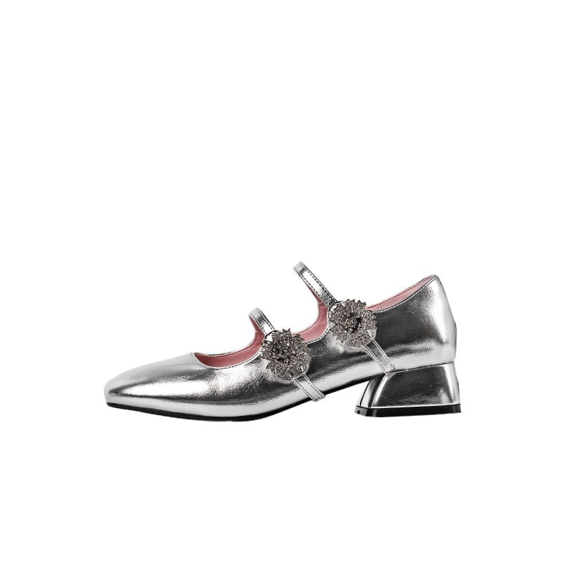 "Wonderful Couple" Early Spring Dream ~ Thick Heel High Heels 2024 Early Spring French Mary Jane Shoes Pink Single Shoes for Women