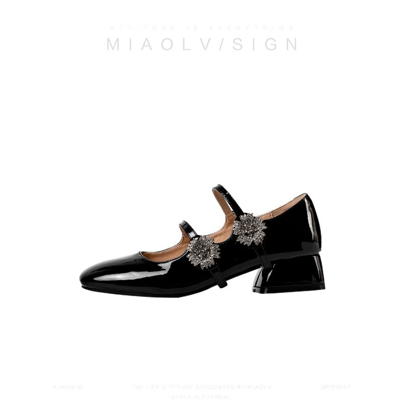 "Wonderful Couple" Early Spring Dream ~ Thick Heel High Heels 2024 Early Spring French Mary Jane Shoes Pink Single Shoes for Women
