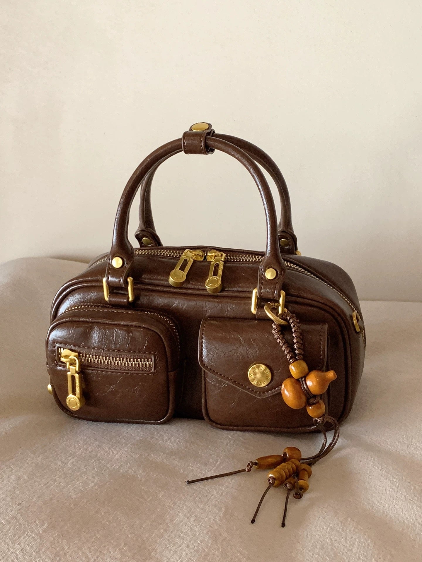 Chio2nd Golden Autumn Frost Valley Pillow Bag, Women's 2025 New Style, Red Handbag, Shoulder Bag, Crossbody Bag