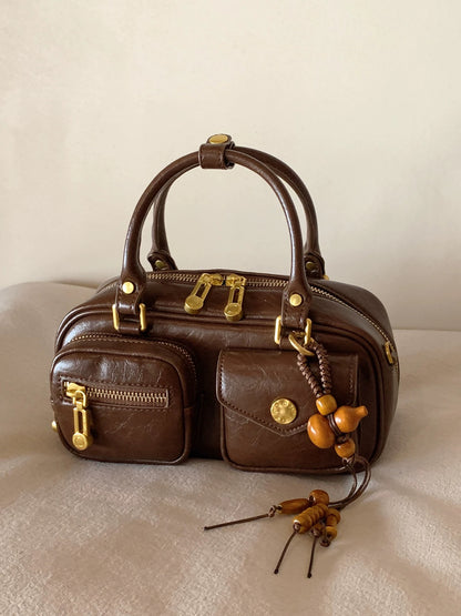 Chio2nd Golden Autumn Frost Valley Pillow Bag, Women's 2025 New Style, Red Handbag, Shoulder Bag, Crossbody Bag