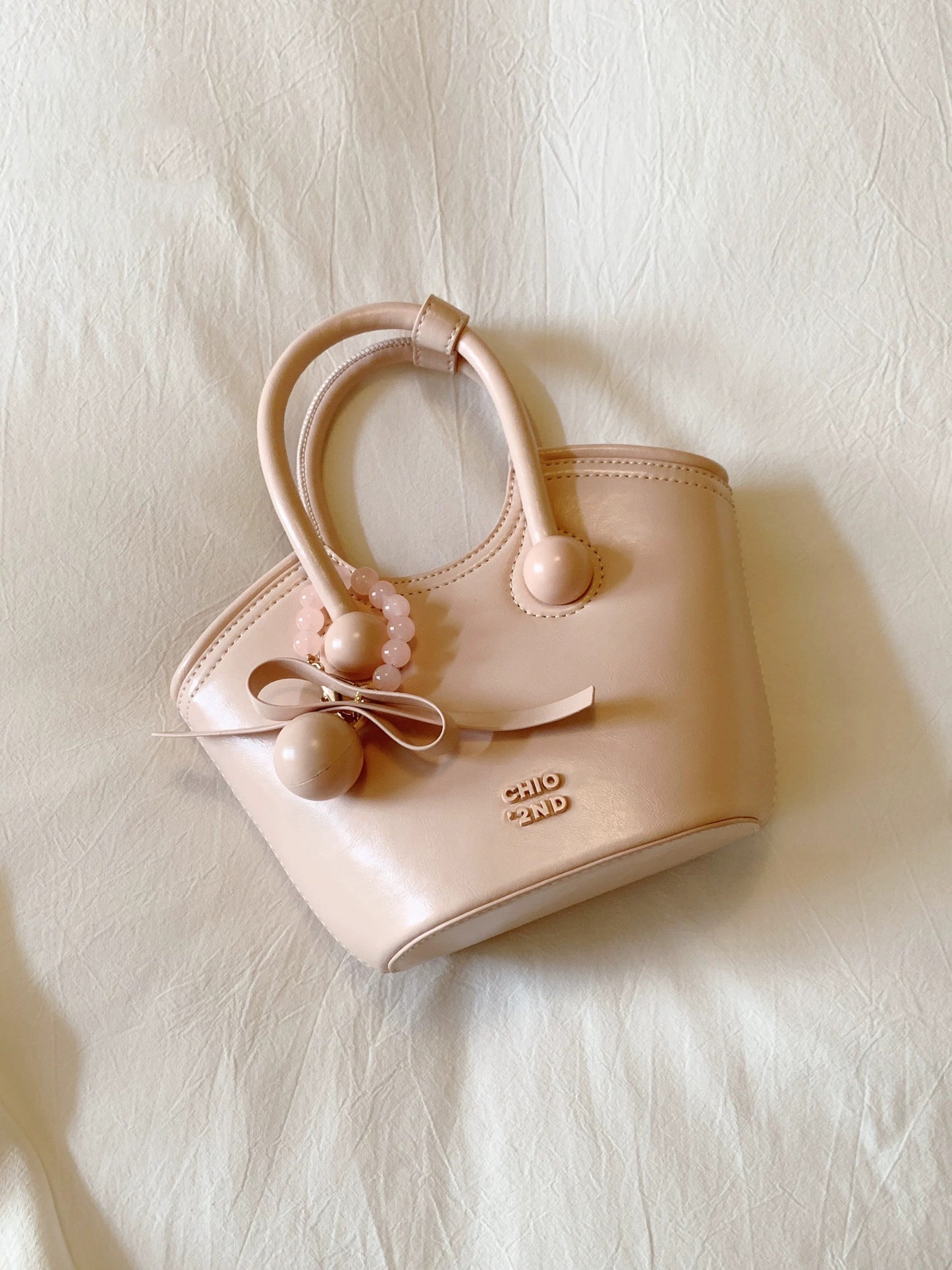 Chio2nd Cherry Romance Genuine Leather Handbag, Red, Wedding Bag, Shoulder Bag/Crossbody Bag
