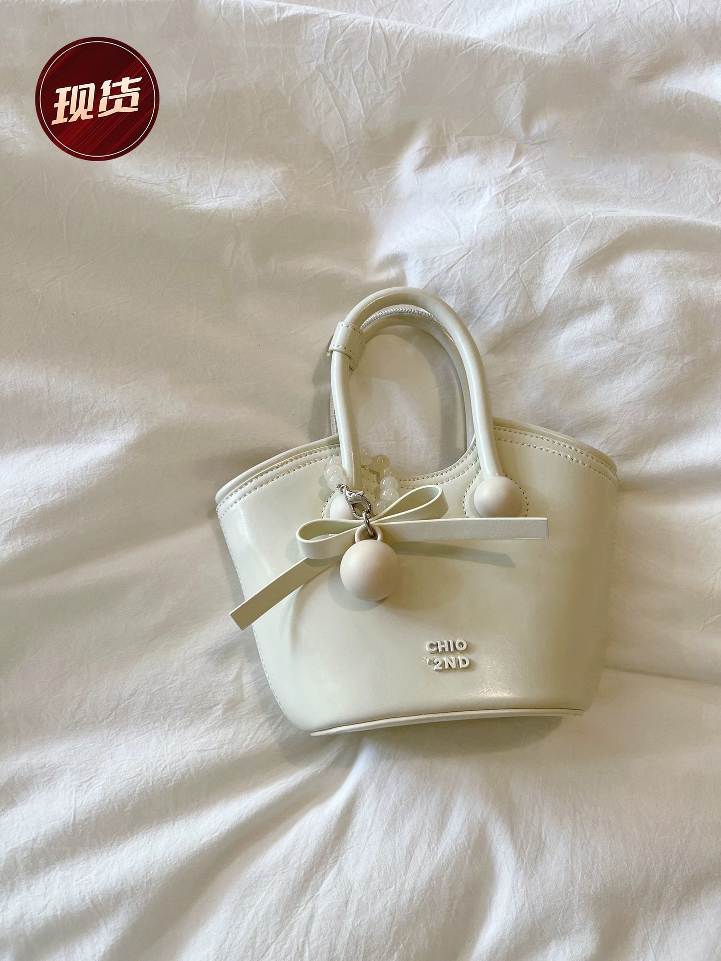Chio2nd Cherry Romance Genuine Leather Handbag, Red, Wedding Bag, Shoulder Bag/Crossbody Bag