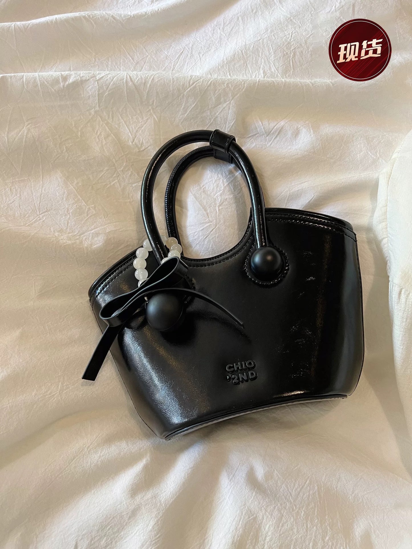 Chio2nd Cherry Romance Genuine Leather Handbag, Red, Wedding Bag, Shoulder Bag/Crossbody Bag