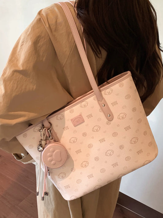 Chio2nd Bread Puppy Romantic Island Tote Bag for Women, Large Capacity, 2025 New Style, Commuter Shoulder Bag