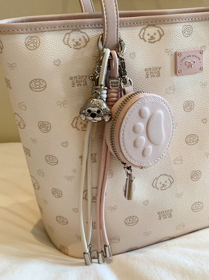 Chio2nd Bread Puppy Romantic Island Tote Bag for Women, Large Capacity, 2025 New Style, Commuter Shoulder Bag