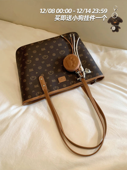 Chio2nd Bread Puppy Romantic Island Tote Bag for Women, Large Capacity, 2025 New Style, Commuter Shoulder Bag