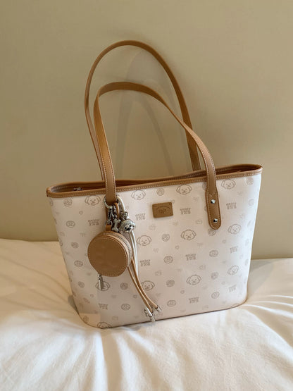 Chio2nd Bread Puppy Romantic Island Tote Bag for Women, Large Capacity, 2025 New Style, Commuter Shoulder Bag