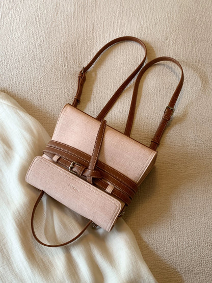 Chio2nd Cherry Blossom Light Dance Backpack for Women, Light Pink Handbag, Shoulder Bag, Crossbody Bag