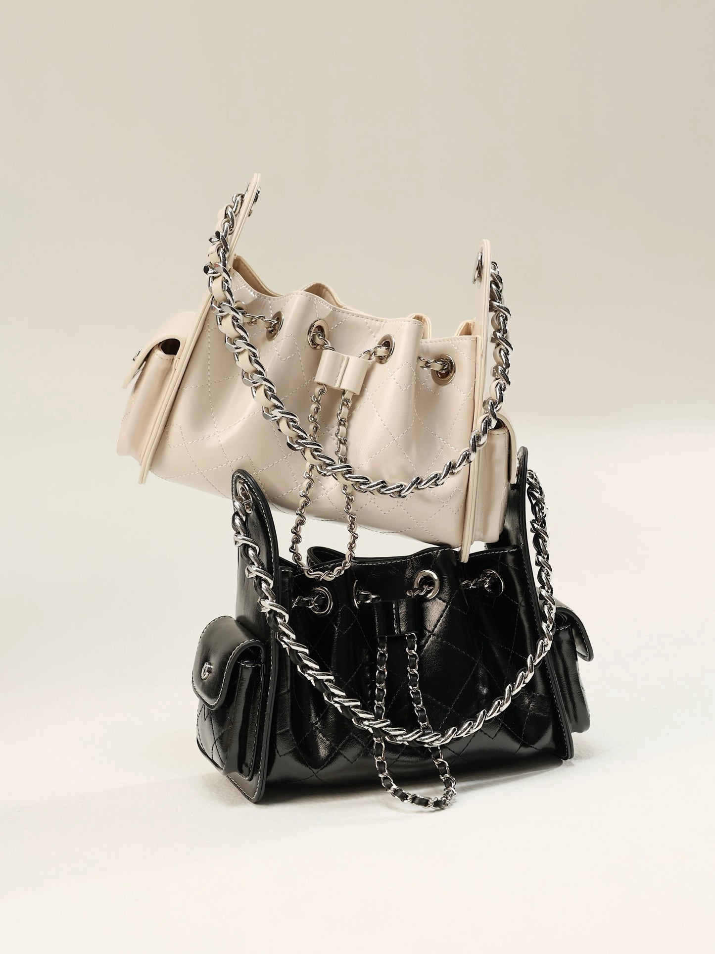 Chio2nd Shop Owner's Improved 25bag Diamond Pattern Chain Drawstring Women's Fashionable Shoulder/Crossbody Bag