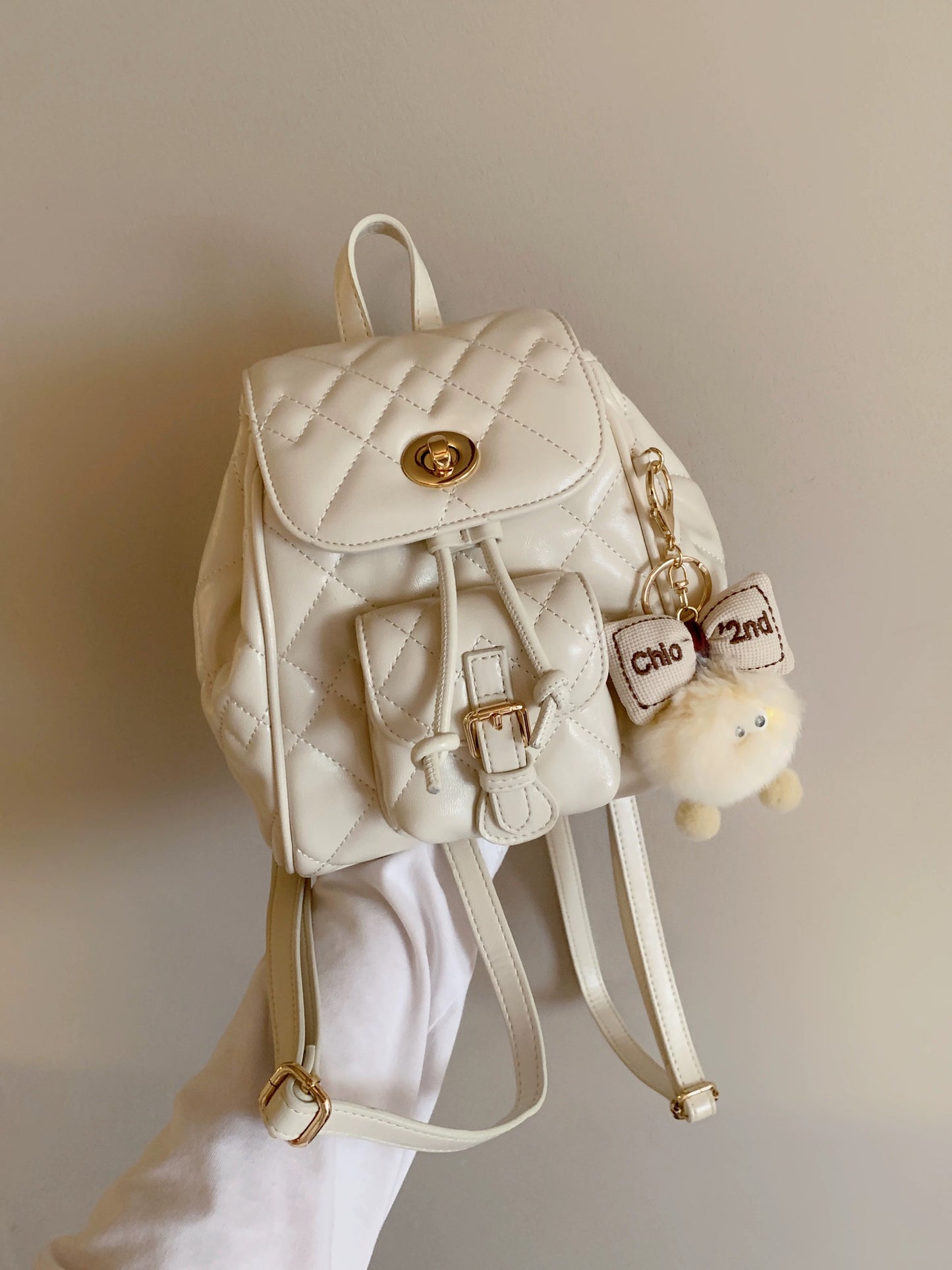 Chio2nd Wind Kiss Rose Backpack for Women, 2025 New Arrival, Diamond Pattern Handbag/Shoulder Bag