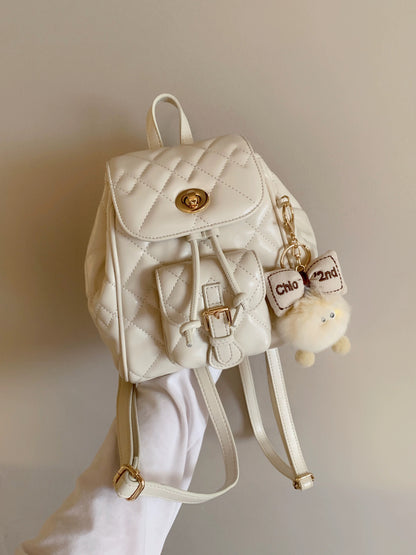 Chio2nd Wind Kiss Rose Backpack for Women, 2025 New Arrival, Diamond Pattern Handbag/Shoulder Bag