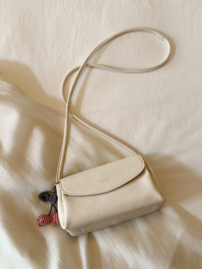 Chio2nd Genuine Leather Cloud Mousse Small Square Bag for Women, Lychee Texture, Commuter Shoulder/Crossbody Bag