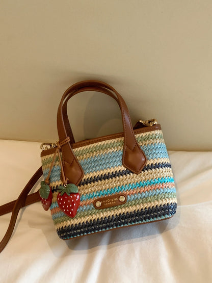 Chio2nd Berry Whisper Tote Bag for Women, Woven Handbag, Shoulder Bag, Crossbody Bag (Mid-Year Special Offer)