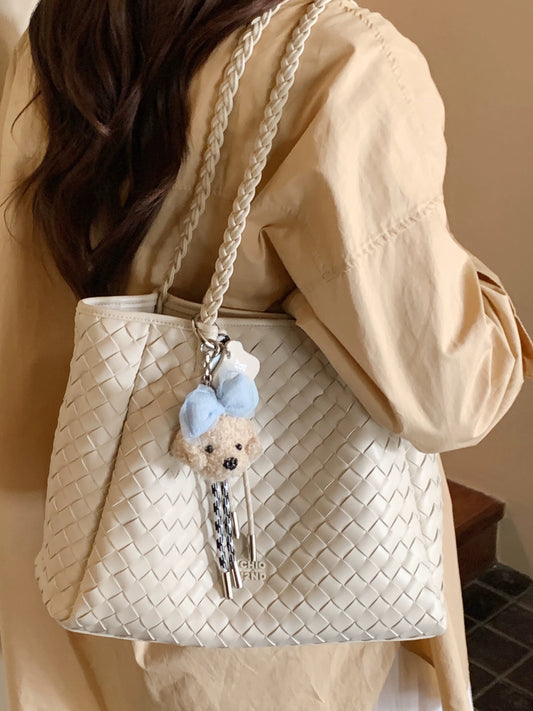 Chio2nd Woven Fairy Tale Tote Bag, Large Capacity Women's Handbag, Woven Shoulder Bag for Commuter Use