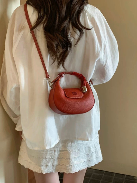 Chio2nd Shop Owner's Original Genuine Leather Roland Chronicle Crescent Handbag for Women, Shoulder Bag/Crossbody Bag