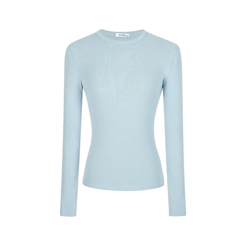 MosesQueen Moses Queen solid color bottoming shirt women's spring and autumn winter inner waist slim long sleeve T-shirt top