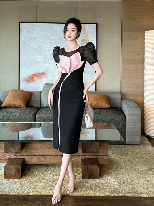 Temperament fishtail dress women's 2024 new summer light luxury niche design slim slim hip-covering long skirt