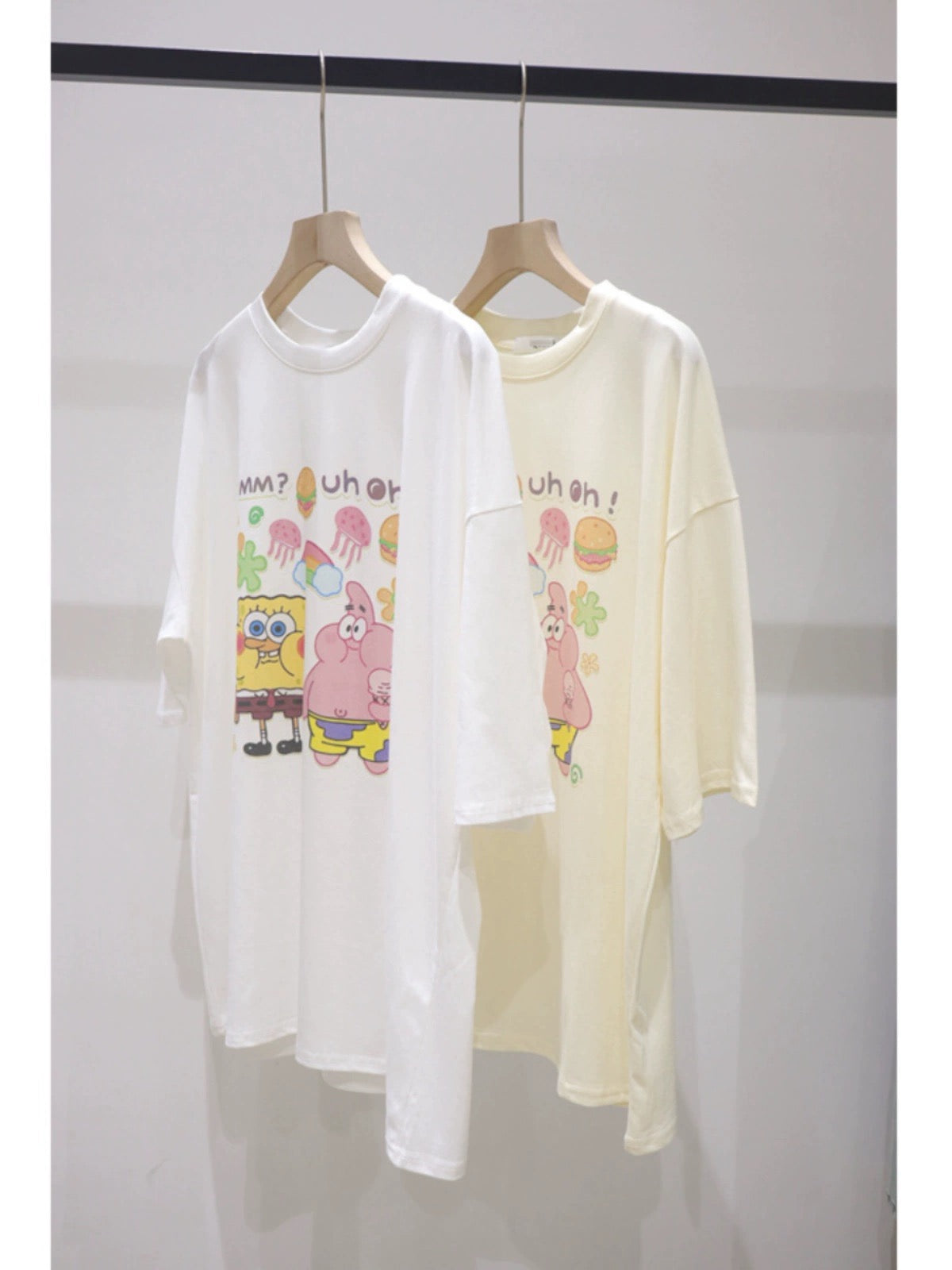 Age-reducing cartoon Spongebob printed t2023 summer new loose and slim cotton short-sleeved T-shirt for women, versatile
