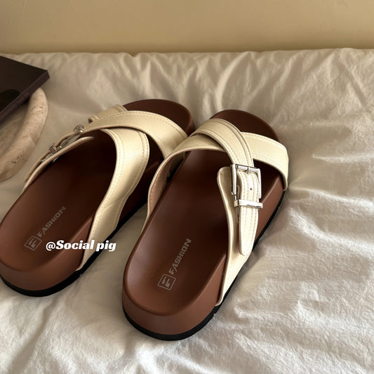 Social Pig platform sandals for women, perfect for summer, comfortable for beach wear, Birkenstock shoes.