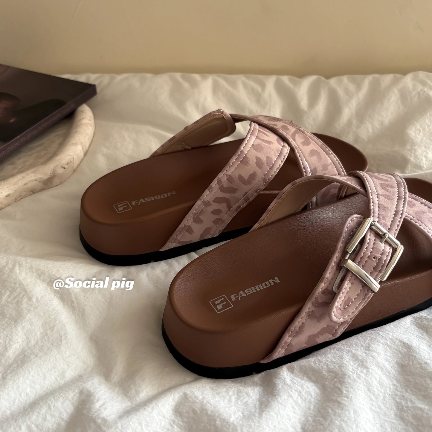 Social Pig platform sandals for women, perfect for summer, comfortable for beach wear, Birkenstock shoes.