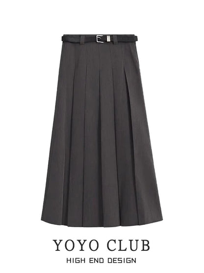 YOYO CLUB early autumn wear a complete set of polo shirt knitted camisole pleated skirt suit