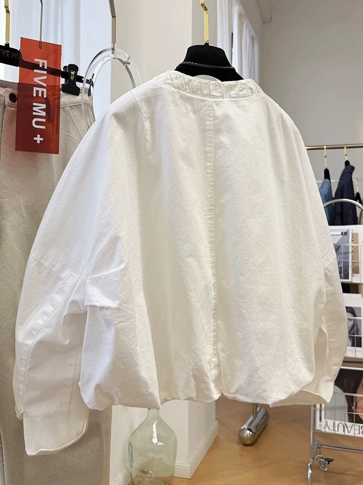 2025 super hot spring round neck short jacket women's spring and autumn Korean style wear thin style super beautiful loose casual jacket