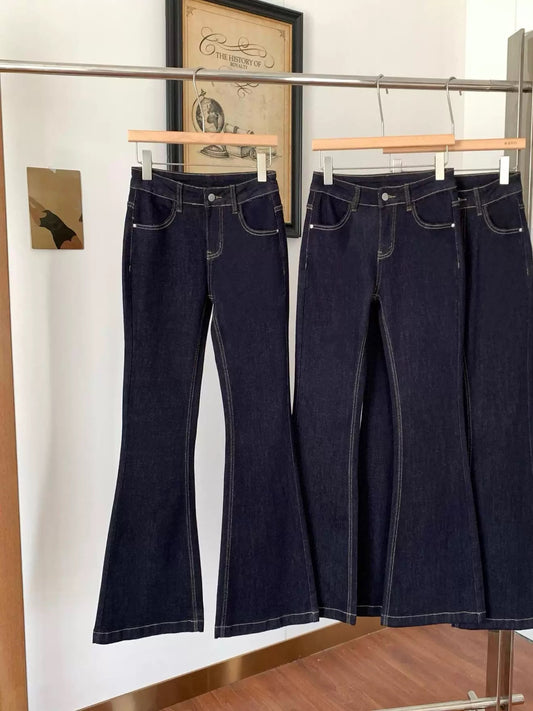 Duolaimei 2025 Super Slim! Bell-bottomed versatile stretch trousers daily casual skinny jeans for women