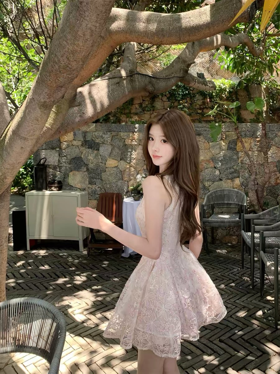 Q-Girl "Light Cherry Tuberose" / "Heiress Pink" Waisted Birthday Dress – A Stunning New Chinese-Style Summer Dress
