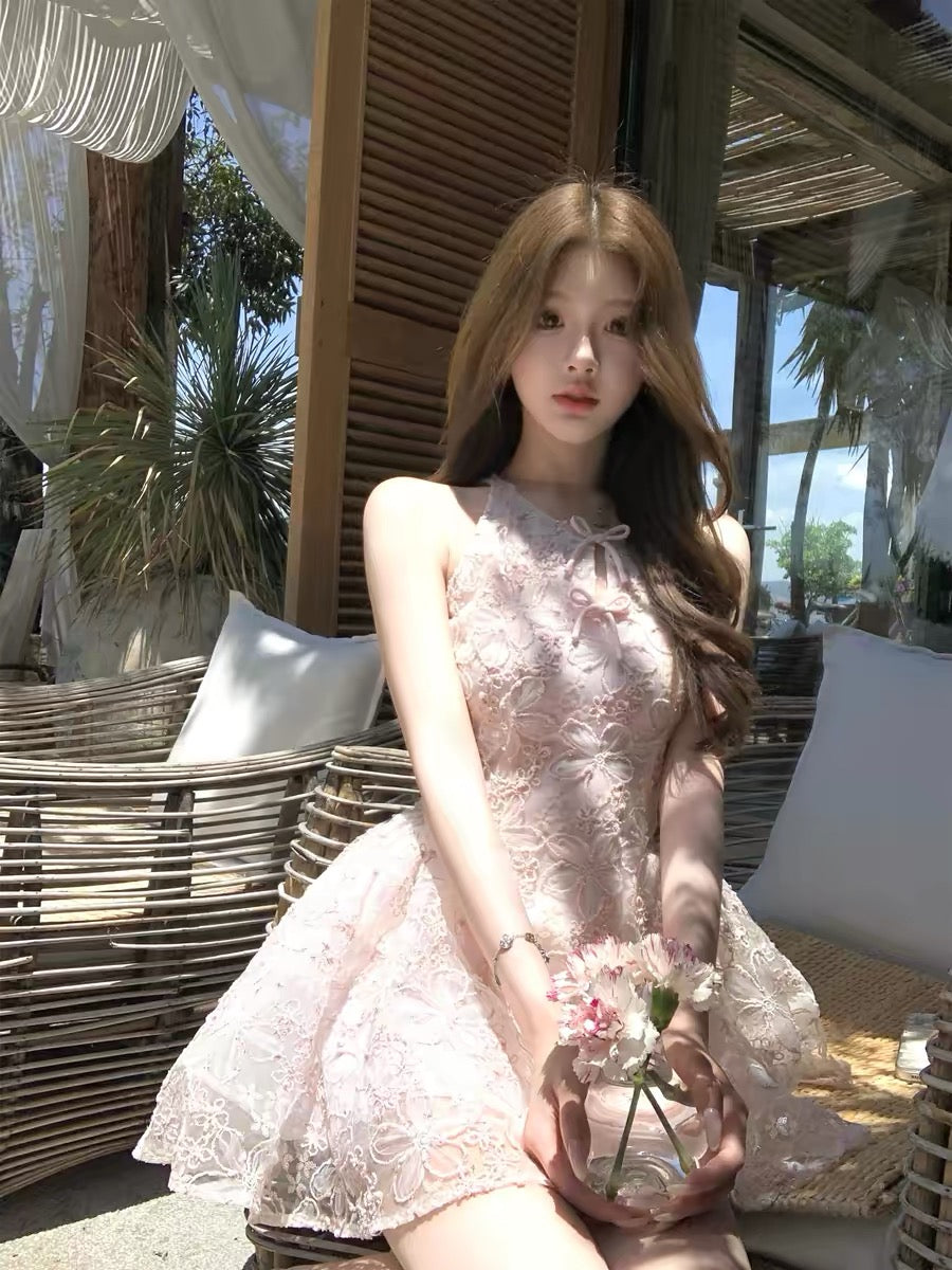 Q-Girl "Light Cherry Tuberose" / "Heiress Pink" Waisted Birthday Dress – A Stunning New Chinese-Style Summer Dress