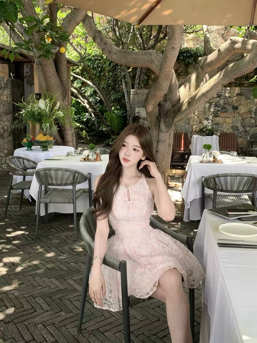 Q-Girl "Light Cherry Tuberose" / "Heiress Pink" Waisted Birthday Dress – A Stunning New Chinese-Style Summer Dress