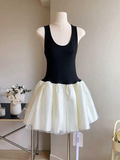 Duolaimei ballet skirt women's summer gentle style backless seaside vacation vest suspender dress