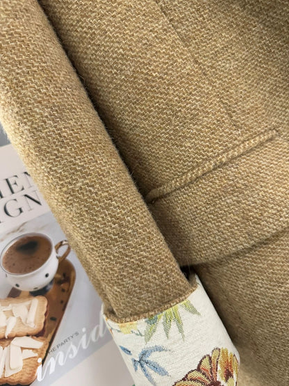 Khaki wool blazer, super stylish, women's 2025 autumn/winter new style, French chic, trendy suit jacket.