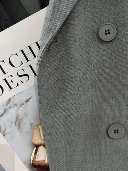 Grey, simple, beautiful, and sophisticated women's suit jacket, 2025 new style, spring and autumn, Korean style, goddess look, trendy suit.