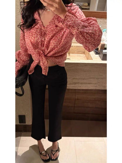 Lida NEW DADADA "Old Dreams in Silk" – Women's French-style ruffled chiffon blouse; elegant V-neck, slimming fit.