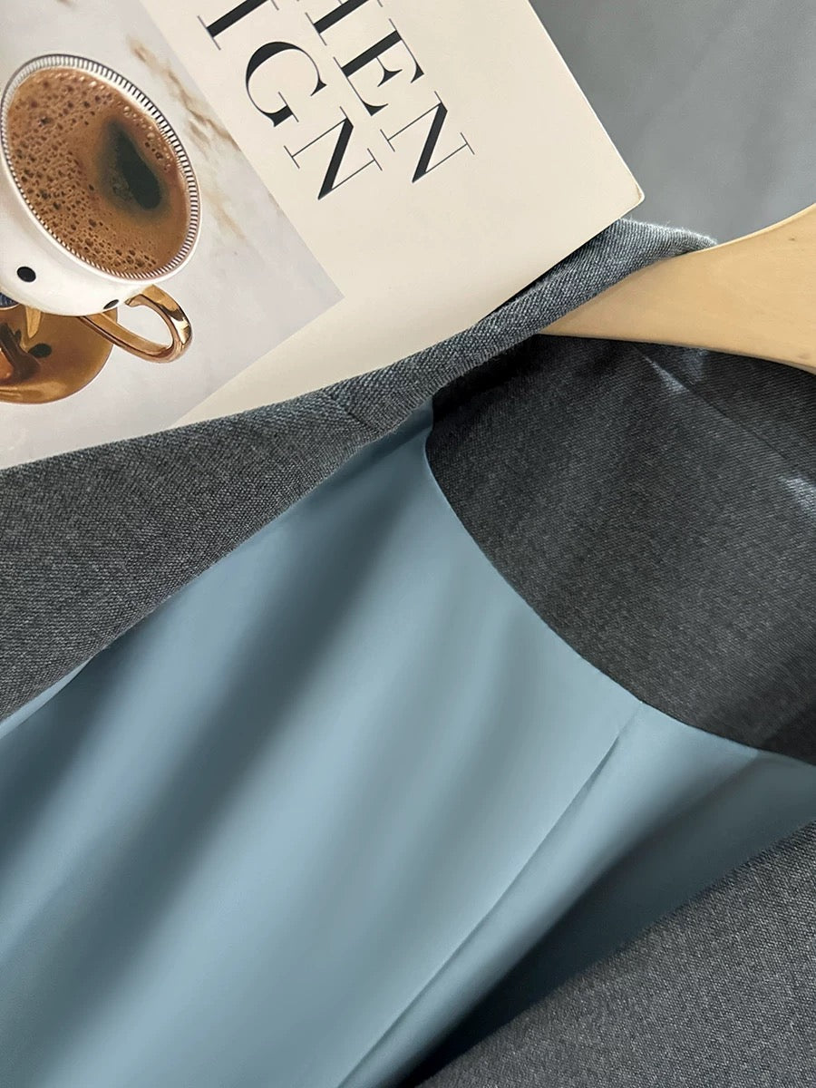 Trendy Grey Niche Suit Jacket for Women, 2025 New Style, Spring and Autumn, This Year's Popular Salty and Mature Style Suit Jacket