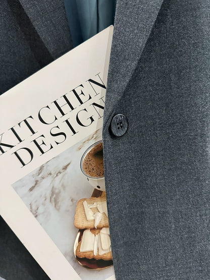 Trendy Grey Niche Suit Jacket for Women, 2025 New Style, Spring and Autumn, This Year's Popular Salty and Mature Style Suit Jacket