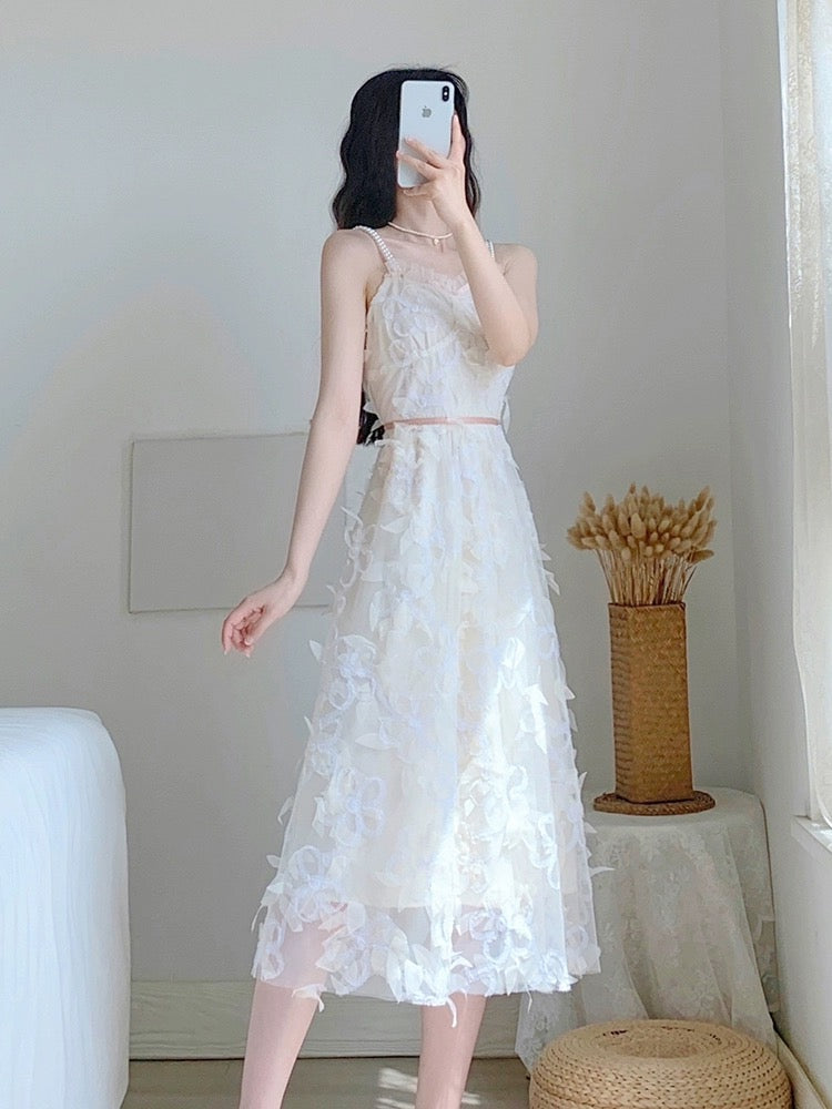 2024 new summer women's skirt, super fairy and sweet fairy skirt, gentle style, slimming suspender dress