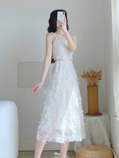 2024 new summer women's skirt, super fairy and sweet fairy skirt, gentle style, slimming suspender dress