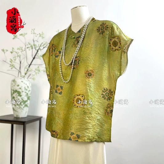 [Xia Qing-Tops] Small dimple new national style New Chinese style fashion temperament slim tops-62
